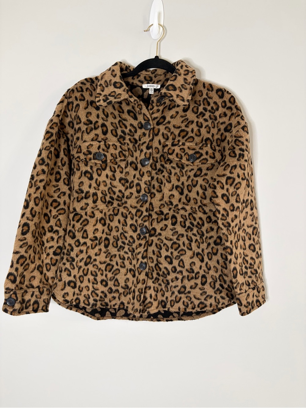 JODIFL Leopard Print Shacket in Brown and Black Cozy Fall Piece Size Small